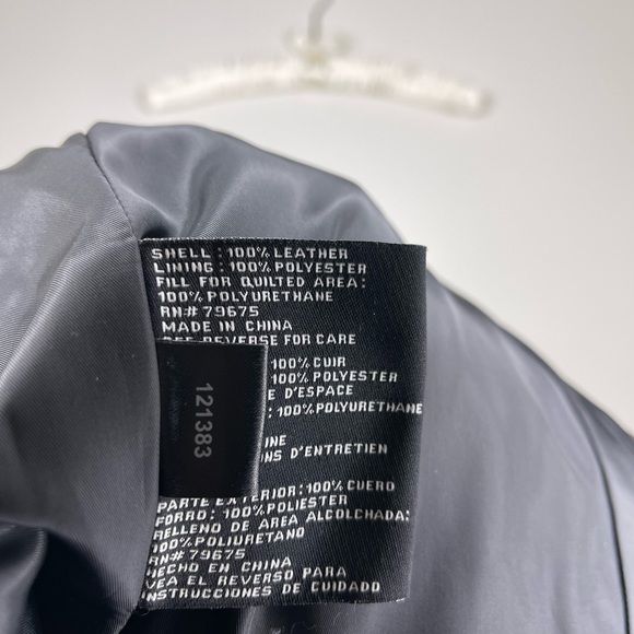 Michael Kors 100% Leather Black Asymmetrical Moto Jacket M - Picture 6 of 8